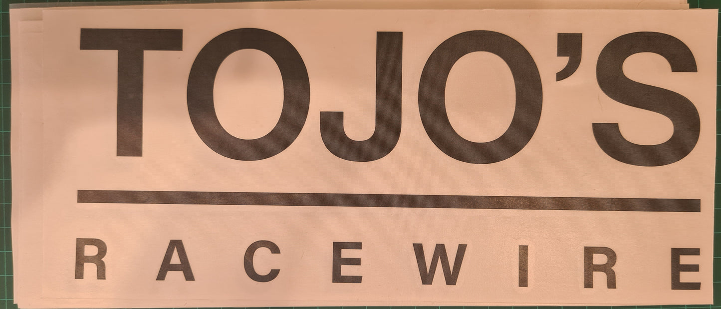 Tojo’s Racewire Vinyl Decal Stickers – Black / White / Grey