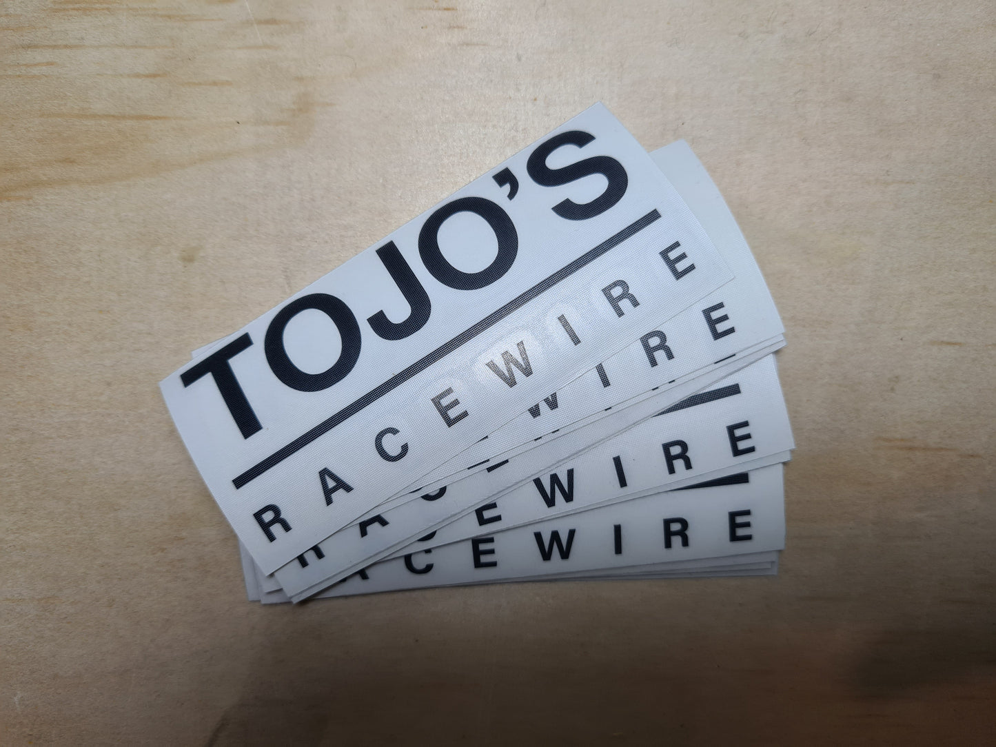 Tojo’s Racewire Vinyl Decal Stickers – Black / White / Grey