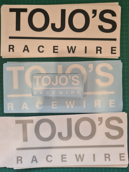 Tojo’s Racewire Vinyl Decal Stickers – Black / White / Grey