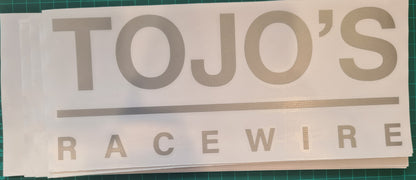 Tojo’s Racewire Vinyl Decal Stickers – Black / White / Grey
