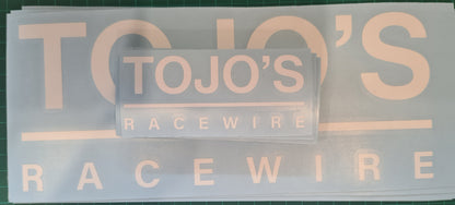 Tojo’s Racewire Vinyl Decal Stickers – Black / White / Grey