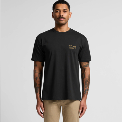 Tojo’s Racewire Tee – Gold / Black / Grey