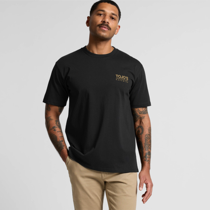 Tojo’s Racewire Tee – Gold / Black / Grey